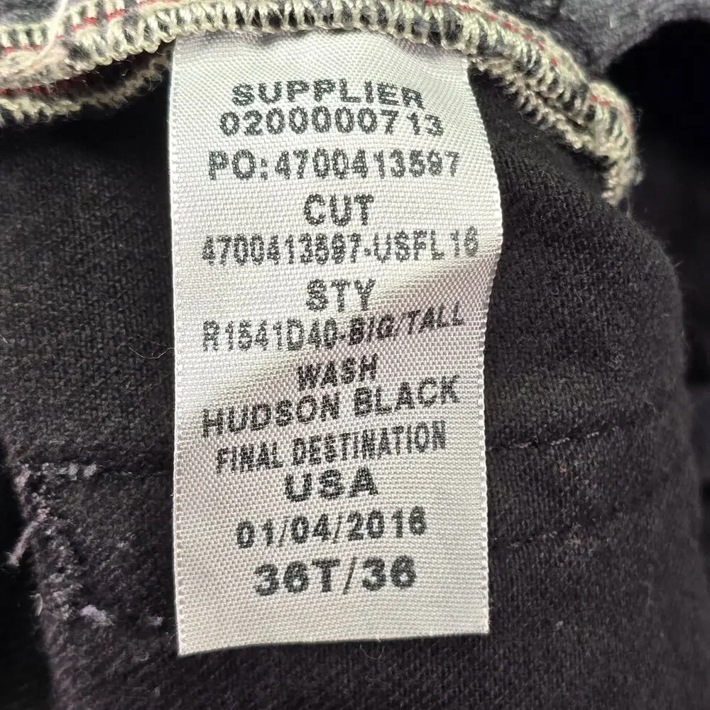 Polo Ralph Lauren Hampton Jeans Mens 36x36 (38x35) Hudson Black Relaxed Straight